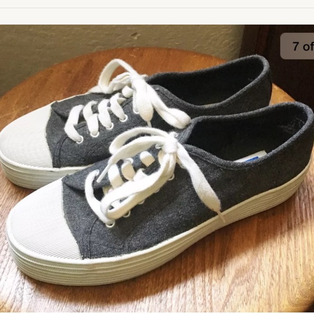 Keds Gray Canvas Double Platform Shell Toe Tennis - image 7